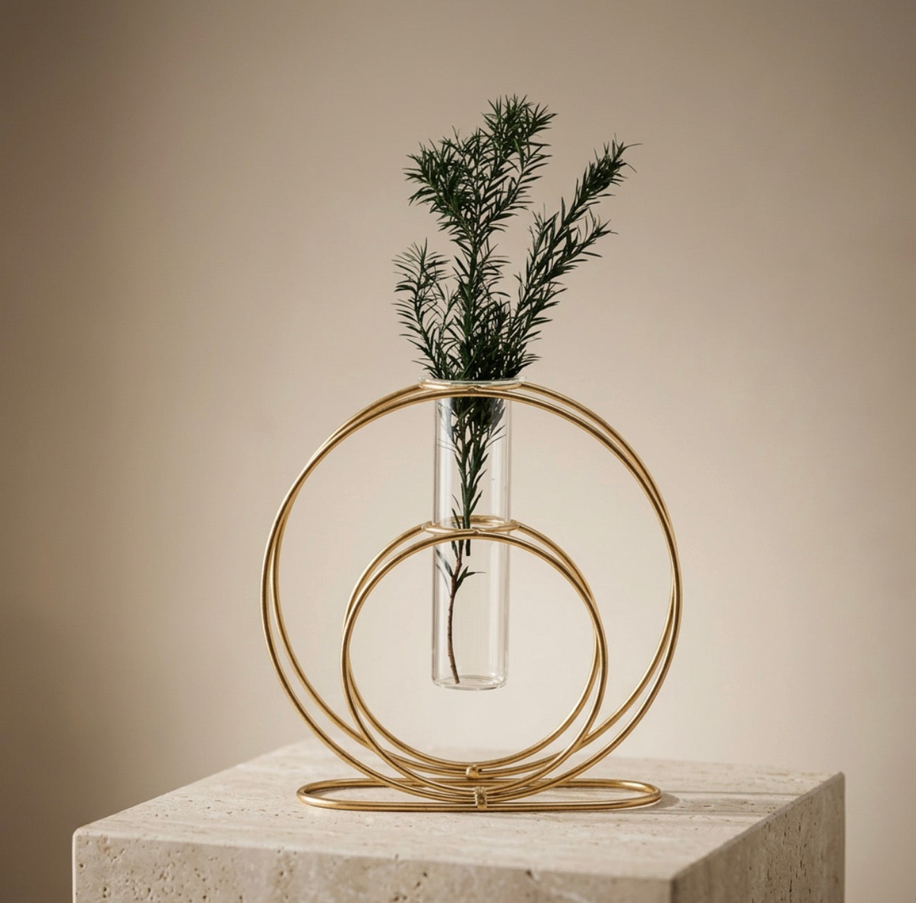 Golden Iron Glass Vase