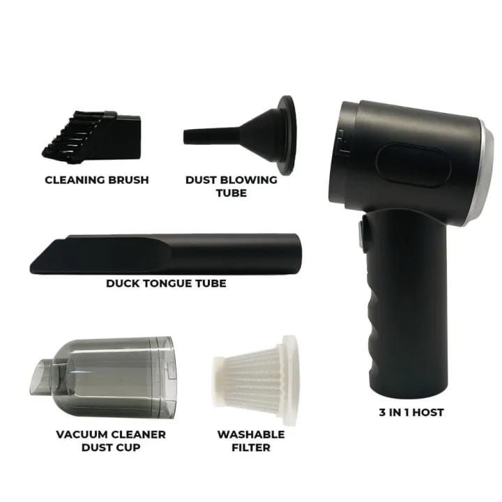 3-in-1 Portable Vacuum Cleaner, Duster & Air Blower