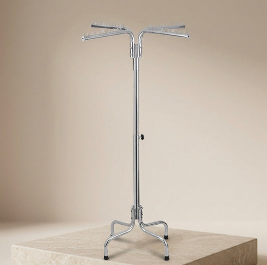 Adjustable chrome hanging rack